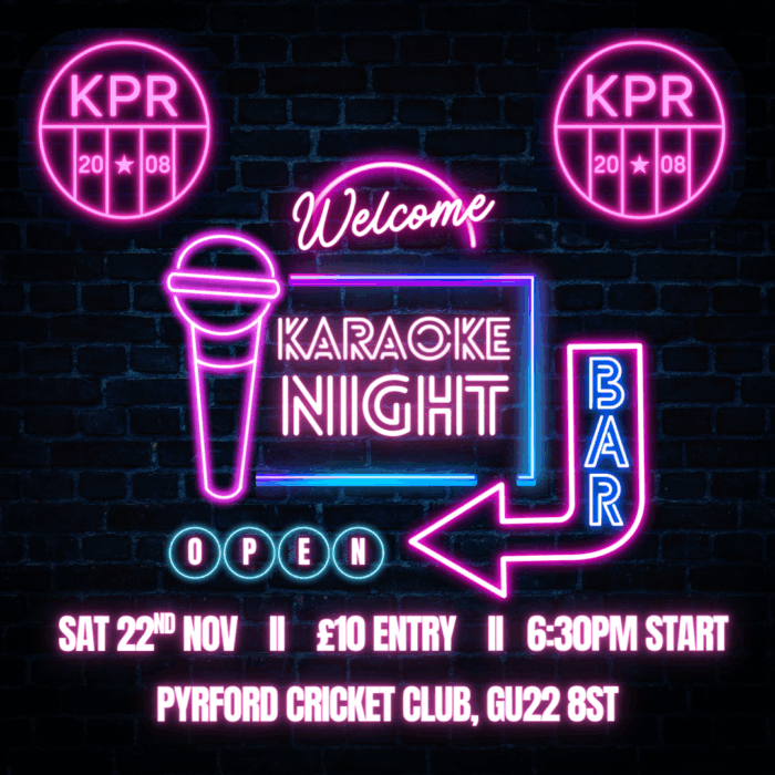 KPR Karaoke Night - 22nd Nov 2025